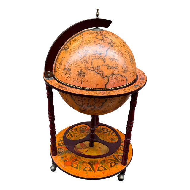 Vintage Globe-Shaped Bar Cabinet, 1980s For Sale