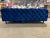 Royal Blue Tufted Fabric Sofa For Sale - Image 4 of 6