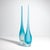 A Set of 2 Hand Blown Murano Flute Vases in Aquamarine For Sale - Image 4 of 6