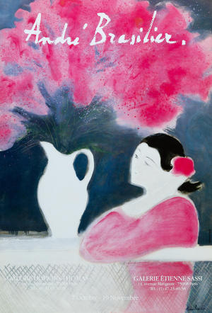 Jeune Femme au Bouquet Poster after André Brasilier
