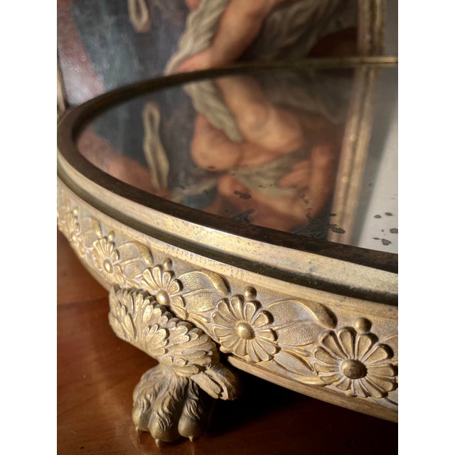 19th Century Italian Empire Mercury-Gilded Bronze Mirrored Plateau Centerpiece For Sale - Image 5 of 14