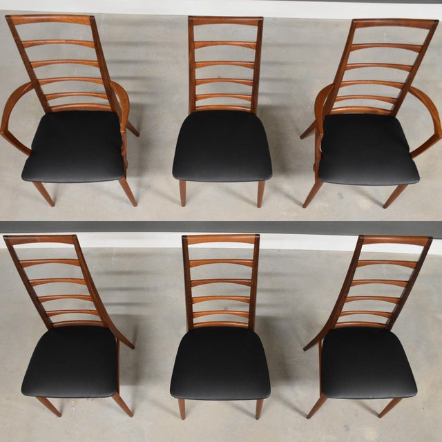 Mid-Century Modern Danish Modern Rosewood Lis Dining Chairs by Koefoeds Hornslet - Set of 6 For Sale - Image 3 of 11