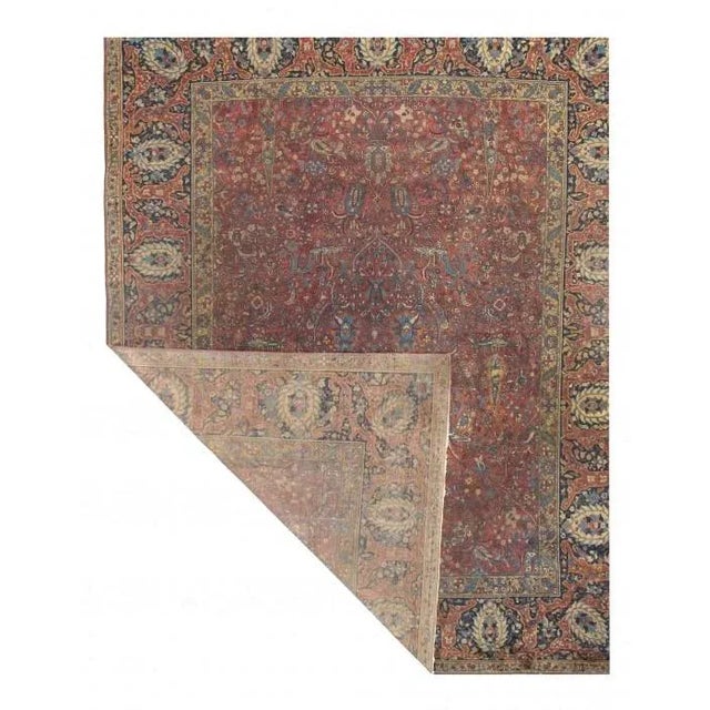 Traditional 1900 - 1909 Rust Indian Antique Agra For Sale - Image 3 of 4