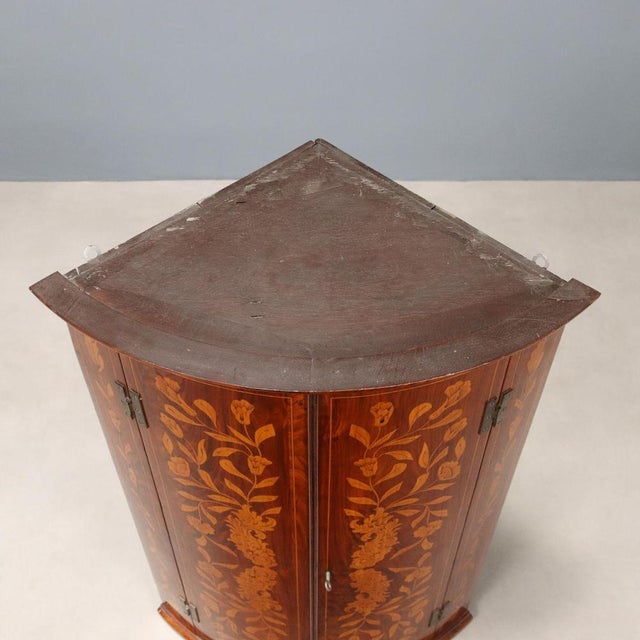 Dutch Half Moon Walnut Corner Cabinet For Sale - Image 9 of 11