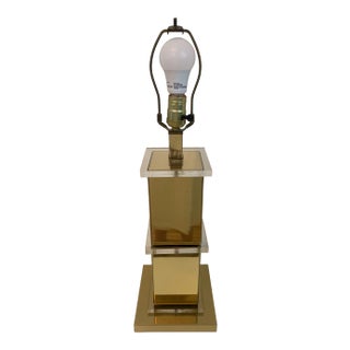 Brass and Lucite Stacked Table Lamp Late 20th Century For Sale