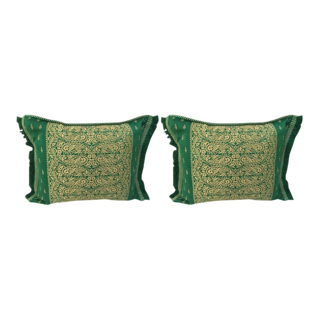 Large Moroccan Green Throw Pillows A Pair Chairish