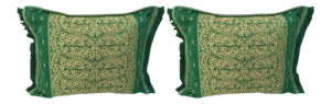 Large Moroccan Green Throw Pillows - a Pair