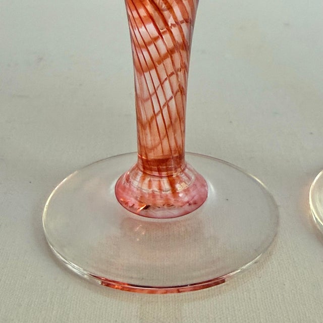Late 20th Century Murano Style Blown Glass Candlestick Holders, a Pair For Sale - Image 5 of 10