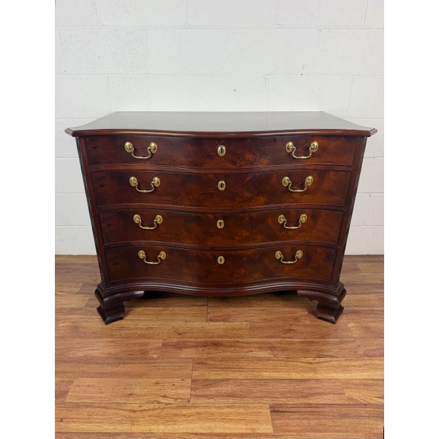Stickley Williamsburg Reserve Collection Mahogany Blackwell Serpentine Chest Dimensions: 33”h x 46”w x 24”d