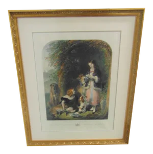 Edwin Landseer “Sutherland Children” English Style Engraving Print