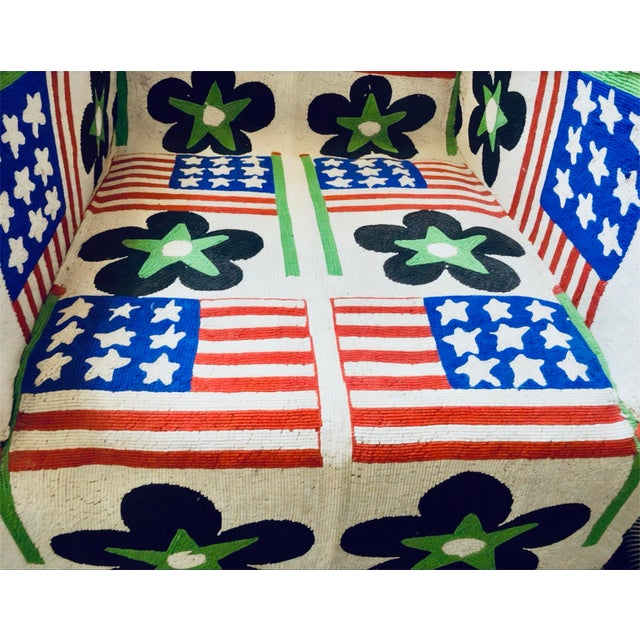 Vintage Nigerian Yoruba Style Hand-Beaded Armchair For Sale - Image 4 of 4
