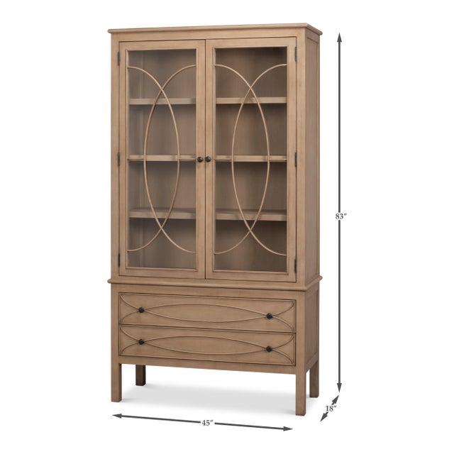 Regency Style Glazed Vitrine in Limed Pine with Oval Fretwork For Sale - Image 11 of 11