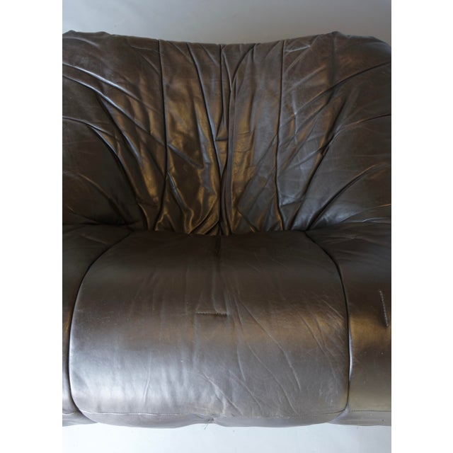 Amak Lounge Chair in Brown Leather by Annie Hieronimus for Cinna, 1980s For Sale - Image 16 of 18