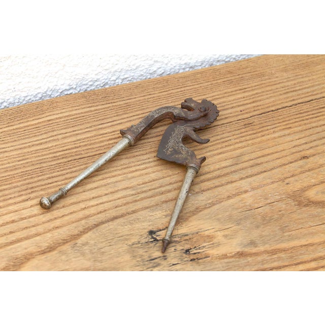 Antique Bronze & Iron Mythological Sarota For Sale - Image 4 of 5