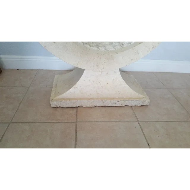 his listing is for a Tessellated Stone Organic Shape Base Rectangular Sofa Console Table Art Deco Vintage console table...