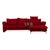 Modern Red Fabric Loredo Corner Sofa Red with Manual Function from Mondo For Sale - Image 3 of 4