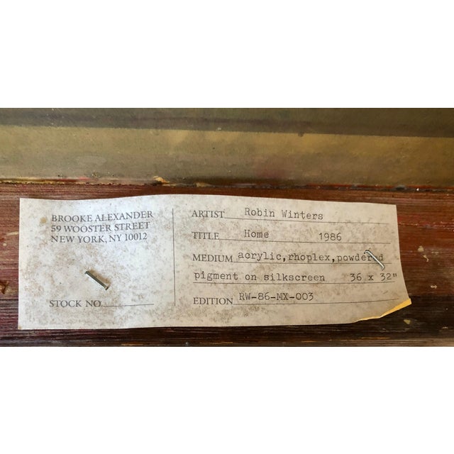 Pop Art Robin Winters, Conceptual Pop Art Color Mixed Media Painting "Home" Brooke Alexander Gallery, 1986 For Sale - Image 3 of 12