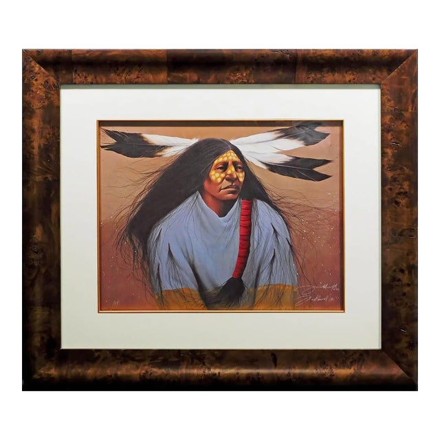 Frank Howell "Lakota Shirts Wearer" Hand Signed Submit an Offer Custom Framed For Sale