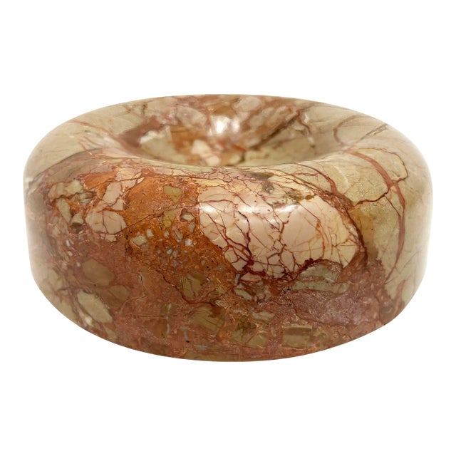 Mid-Century Roberto Arioli for Gabbianelli Carved Marble Bowl, Signed For Sale