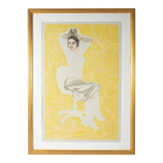 Monoprint of a Seated Woman by Ed Funk For Sale