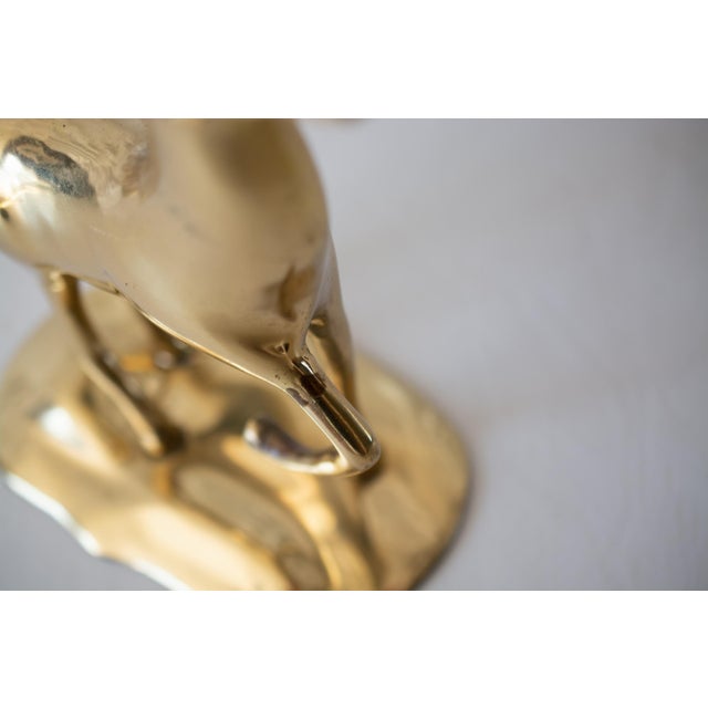 Mid-Century Modern 1970s Mid-Century Vintage Large Polished Brass Deer Candelabra For Sale - Image 3 of 9