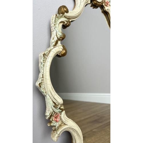 Vintage French Shabby Chic Ornate Wall Mirror For Sale - Image 10 of 12