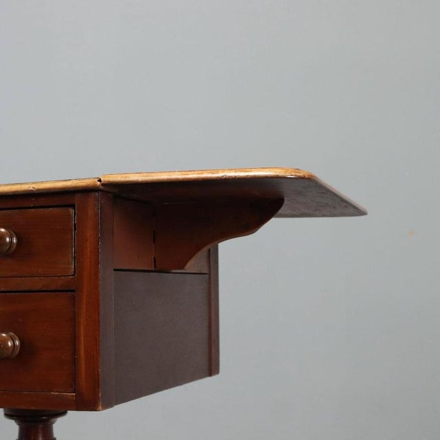 Mahogany Drop-Leaf Center Table For Sale - Image 5 of 11