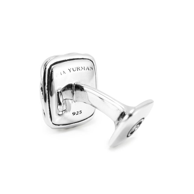 Metal Men’s David Yurman 925 Sterling Silver Sculpted Cable Cushion Cufflinks, A Pair For Sale - Image 7 of 8