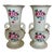 Vintage 1940s Porcelain Rose Urn Vases - Pair For Sale