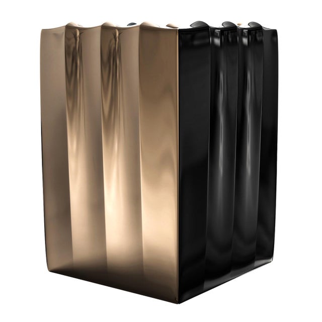 Not Yet Made - Made To Order "Stradale" Ice Bucket With Bronze and Stainless Steel, Handcrafted For Sale - Image 5 of 6