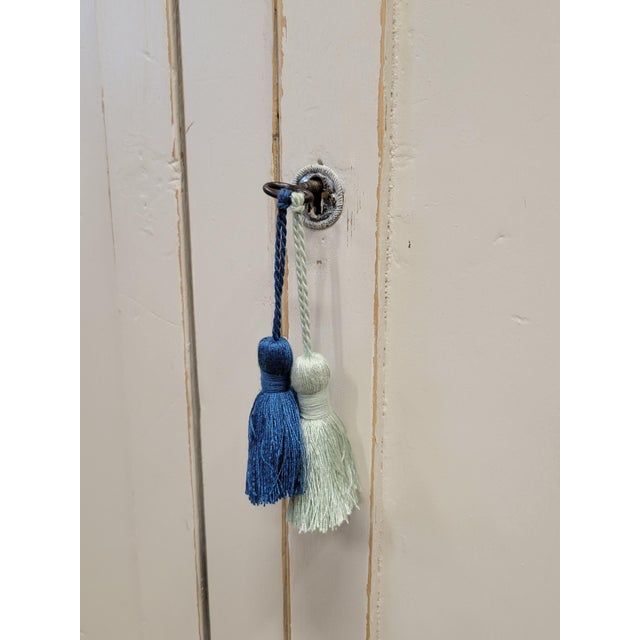 Antique English Country Painted Two Piece China Curio Cabinet For Sale - Image 10 of 17