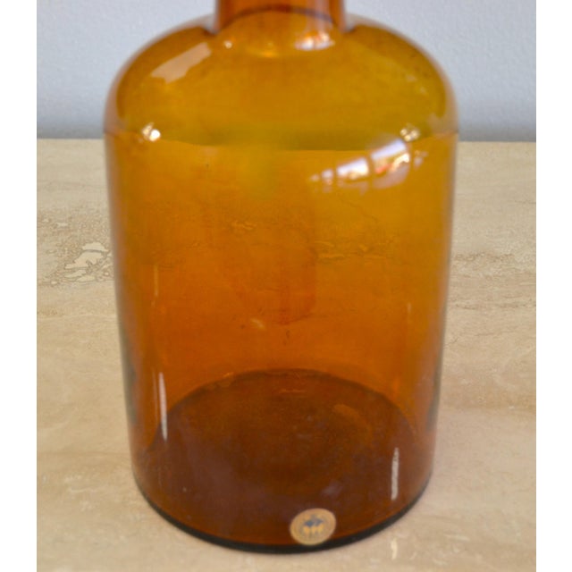 1960s Otto Brauer Kastrup Danish Modern Hand Blown Burnt Orange Gulv Vase Art Glass by Holmegaard For Sale In Miami - Image 6 of 12