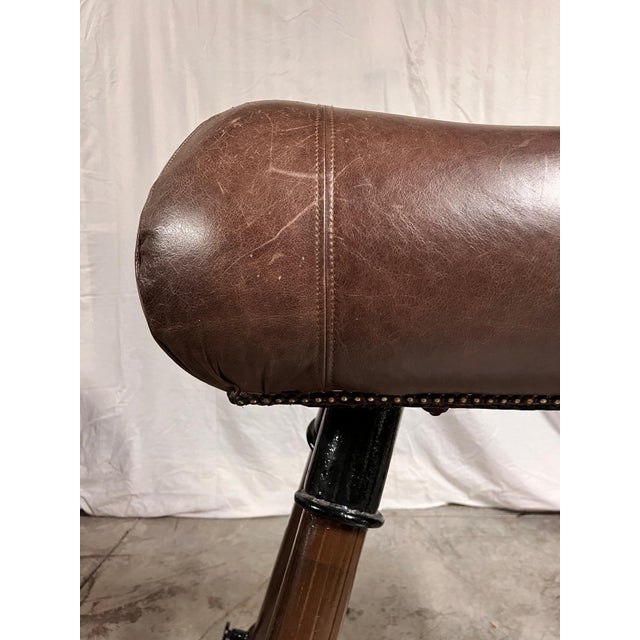 1940s Antique Gymnastic Horse in Cow Leather, Italy, 1940s For Sale - Image 5 of 13