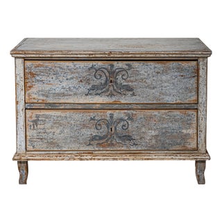 Biedermeier Chest of Drawers with Painted Historical Motifs, South Germany, 1830s For Sale