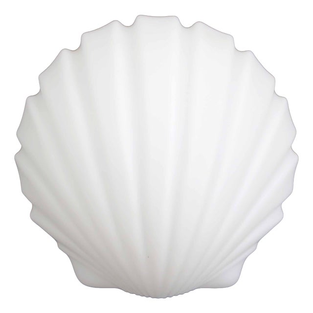Shell Wall Lamp in Opal Glass from Glashütte Limburg, 1970s For Sale