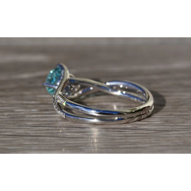 The El Cajon: Pariaba Engagement Ring in Platinum For Sale - Image 4 of 9