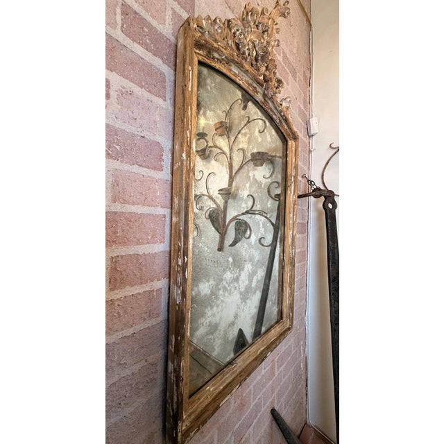 19th Century Italian Baroque Giltwood Mirror With Cherub Crest For Sale - Image 11 of 11