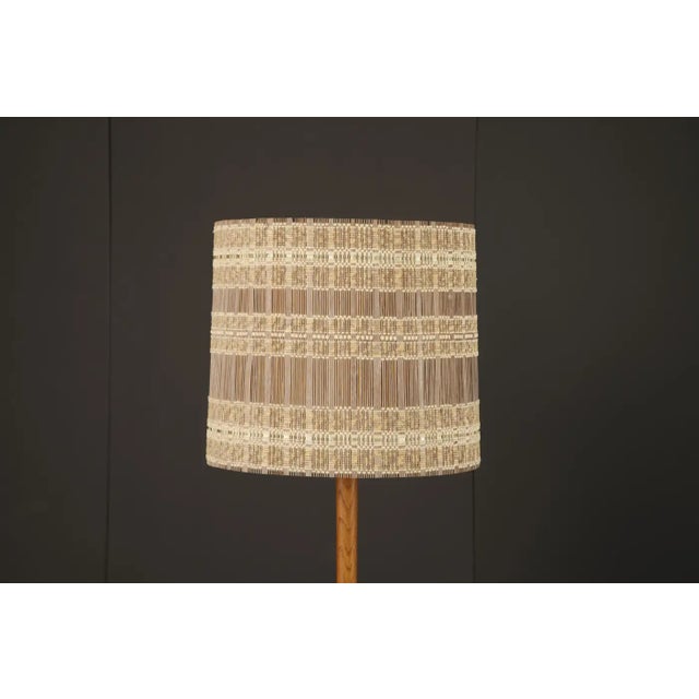 Maria Kipp Maria Kipp Mid-Century Modern Natural & Pale Gold Checker Weave Lampshade, 1960s For Sale - Image 4 of 11