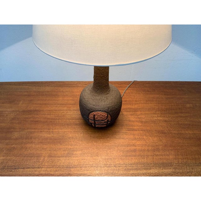 Brutalist Danish Studio Pottery Table Lamp, 1979 For Sale - Image 4 of 18