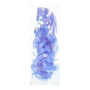 Blue Swirl 2 - Original Blue Abstract Ink Painting on French Linen Paper by Bettina Mauel