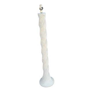 Late 20th Century Postmodern Cream Twisted Plaster Floor Lamp For Sale