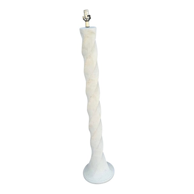 Postmodern Cream Twisted Plaster Floor Lamp For Sale