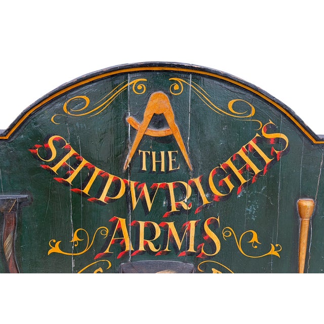 Antique Trade Sign Shipwrights Arms English Pub This is a vintage pub sign for "The Shipwrights Arms". It is a hand-...