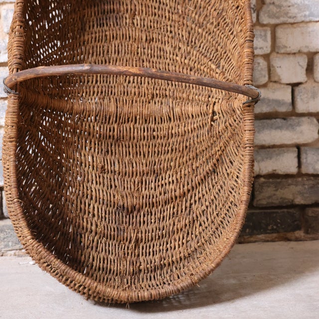 French 20th Century French Large Wicker Basket For Sale - Image 3 of 3