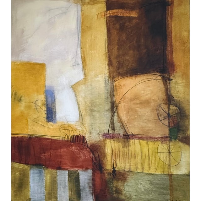 Wood 2003, Untitled, Abstract Expressionist, Warm Earthy Palette, Iris Giclee on Somerset Textured Fine Art Paper, Framed and Matted, Artist Ursula Brenner For Sale - Image 7 of 10
