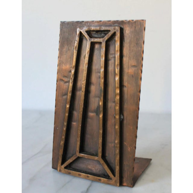 Mid 20th Century Vintage Modernist Copper Bookends - A Pair For Sale - Image 5 of 14
