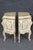 French Charming Pair of Italian French Louis XV Style Paint Decorated Bombe Nightstands For Sale - Image 3 of 12