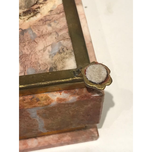 Pink 1960s Pink Marble Lidded Rectangular Jewelry Box For Sale - Image 8 of 8