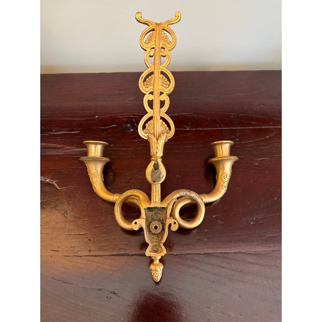 Pair of Antique French 19th Century Gilt Bronze Wall Candle Sconces For Sale - Image 13 of 16