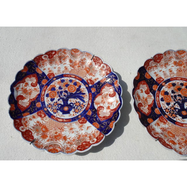19th Century Japanese Porcelain Imari Chargers, 1980s, Set of 2 For Sale - Image 12 of 18